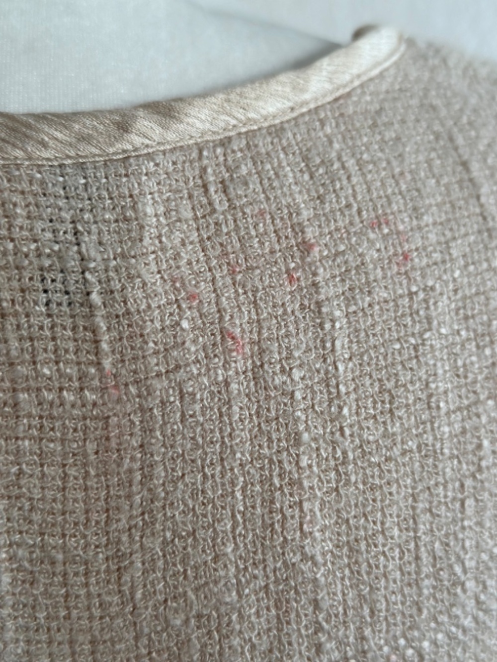 Softwear by Mark Singer Beige Textured Rayon Blouse Small Long Sleeve Minimalist - Picture 8 of 13